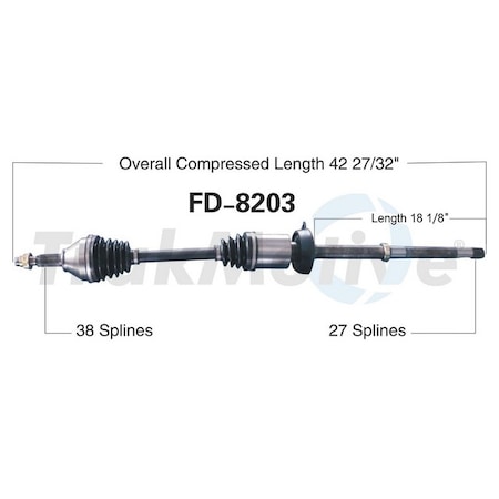 Surtrack Axle Cv Axle Shaft, Fd-8203 FD-8203